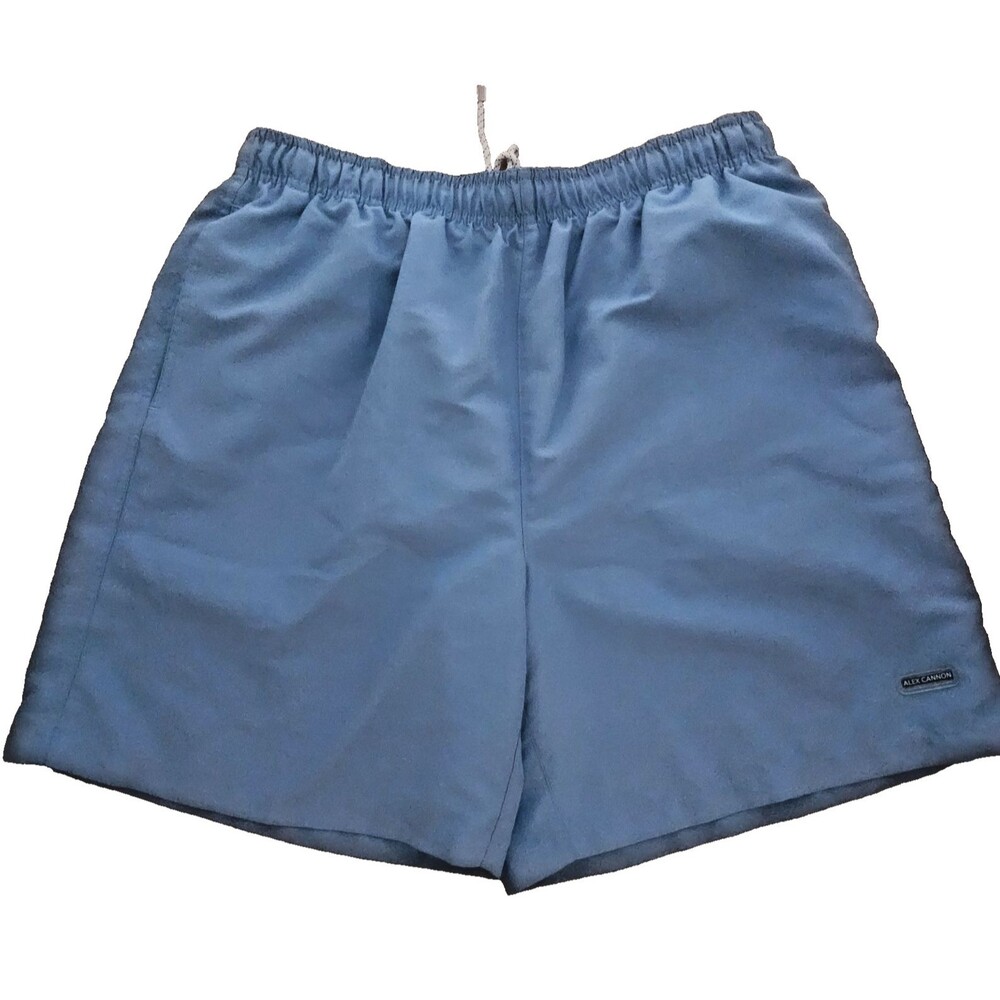 ALEX CANNON Men's Swim Trunks Board Shorts Size XL Med Blue Pockets Drawstring